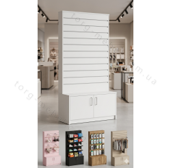 Стелаж з торговою економпанеллю ЛДСП 18мм Білого кольору від виробника. 2001